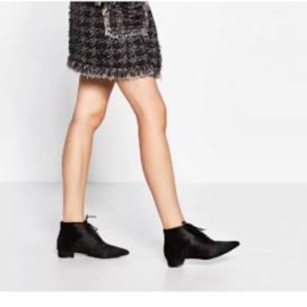 Zara Cow Furskin Leather Ankle Boots